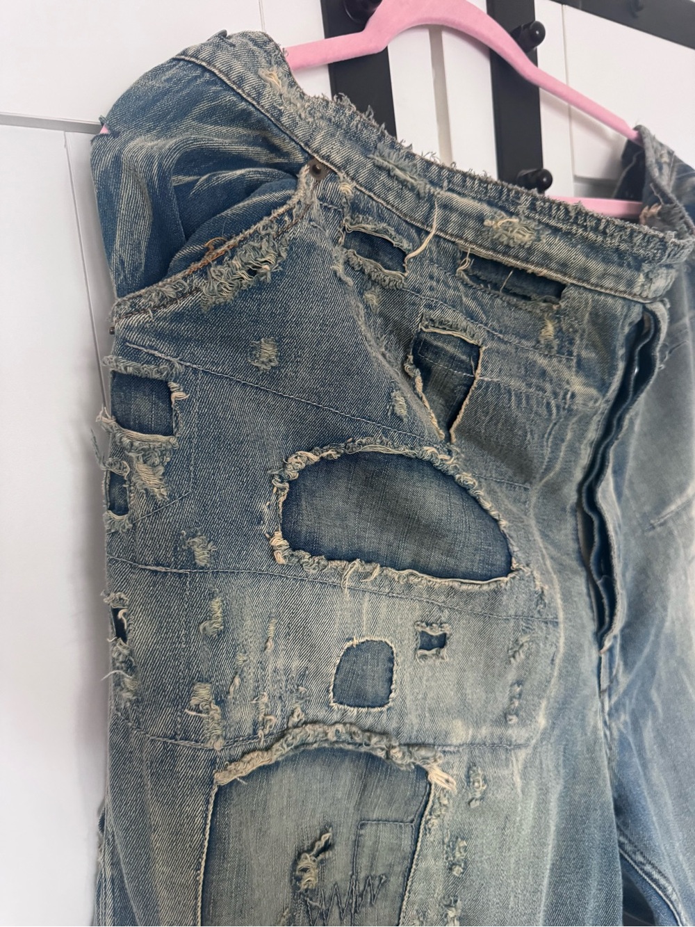 Womens Magnolia Pearl Washed Indigo Denim Pants Jeans Adjustable O/S - Picture 3 of 6